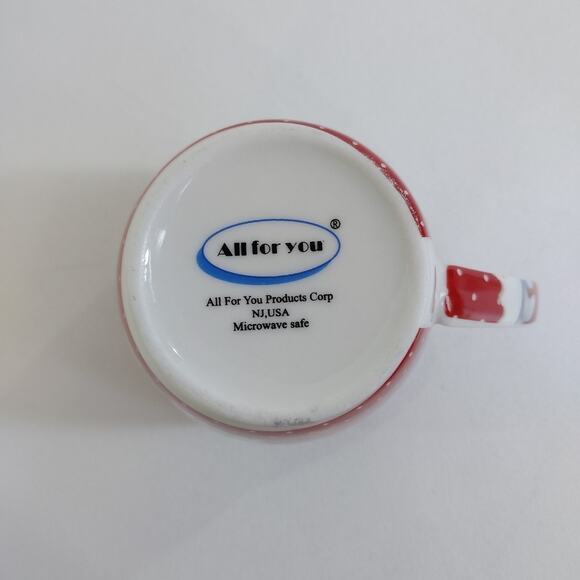 VTG All For You Holiday Coffee Cup‎ Mug Fireplace Stockings USA - Picture 4 of 4